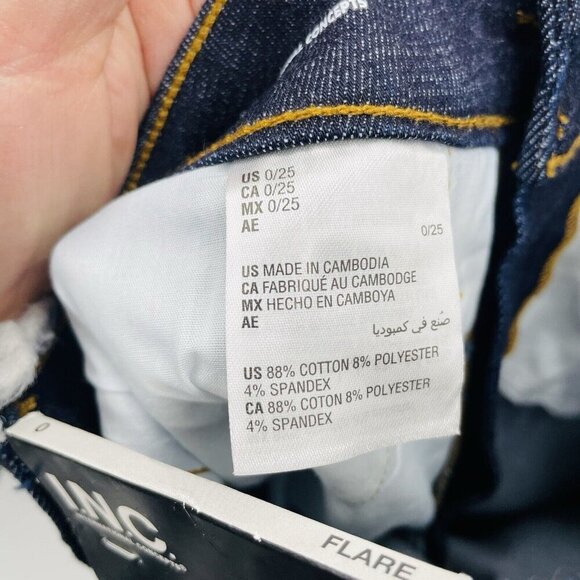 INC International Concepts Womens 0/25 High Rise Flare Leg Jeans in Dark Indigo - Picture 10 of 10